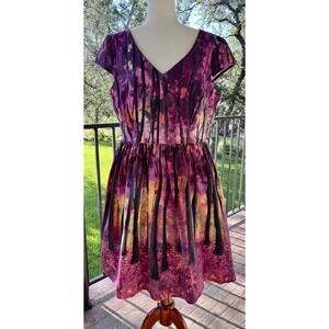 Modcloth Retro Thicket Fondescent Fete Swing Fit & Flare Dress Plus Size 1X